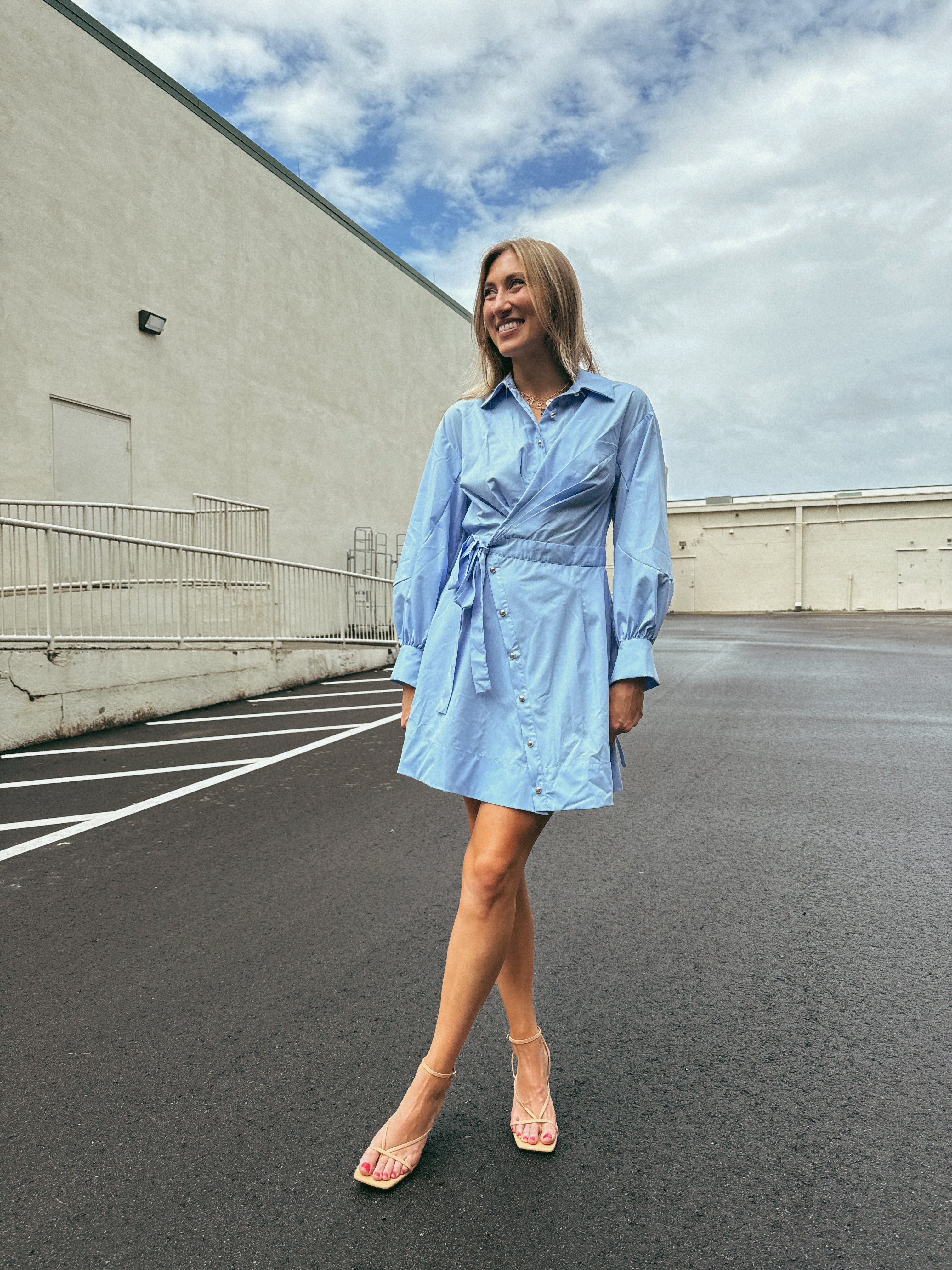 Dahlia Wrap Front Shirt Mini Dress – The Swank Company