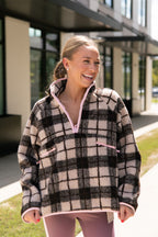 Reina Checkered Fleece Pullover