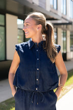 Vivienne Denim Bubble Top