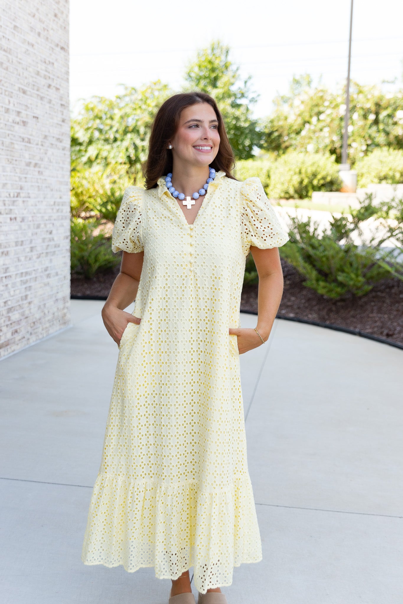 Holland Puff Sleeve Midi Dress