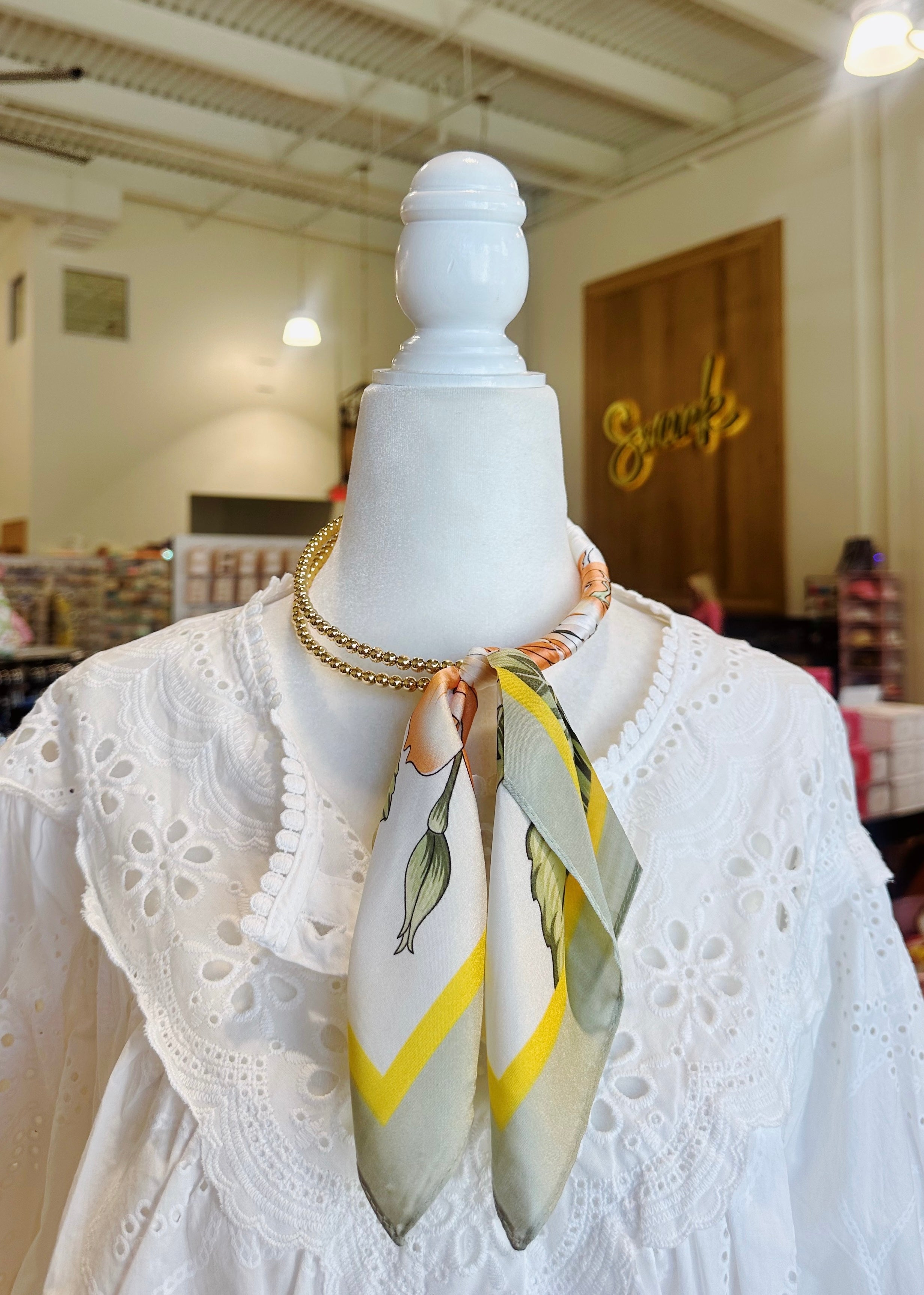 Silk Scarf Wrapped Collar Necklace