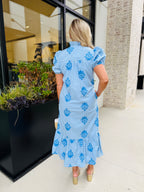 Sutton Embroidered Ruffle Midi Dress