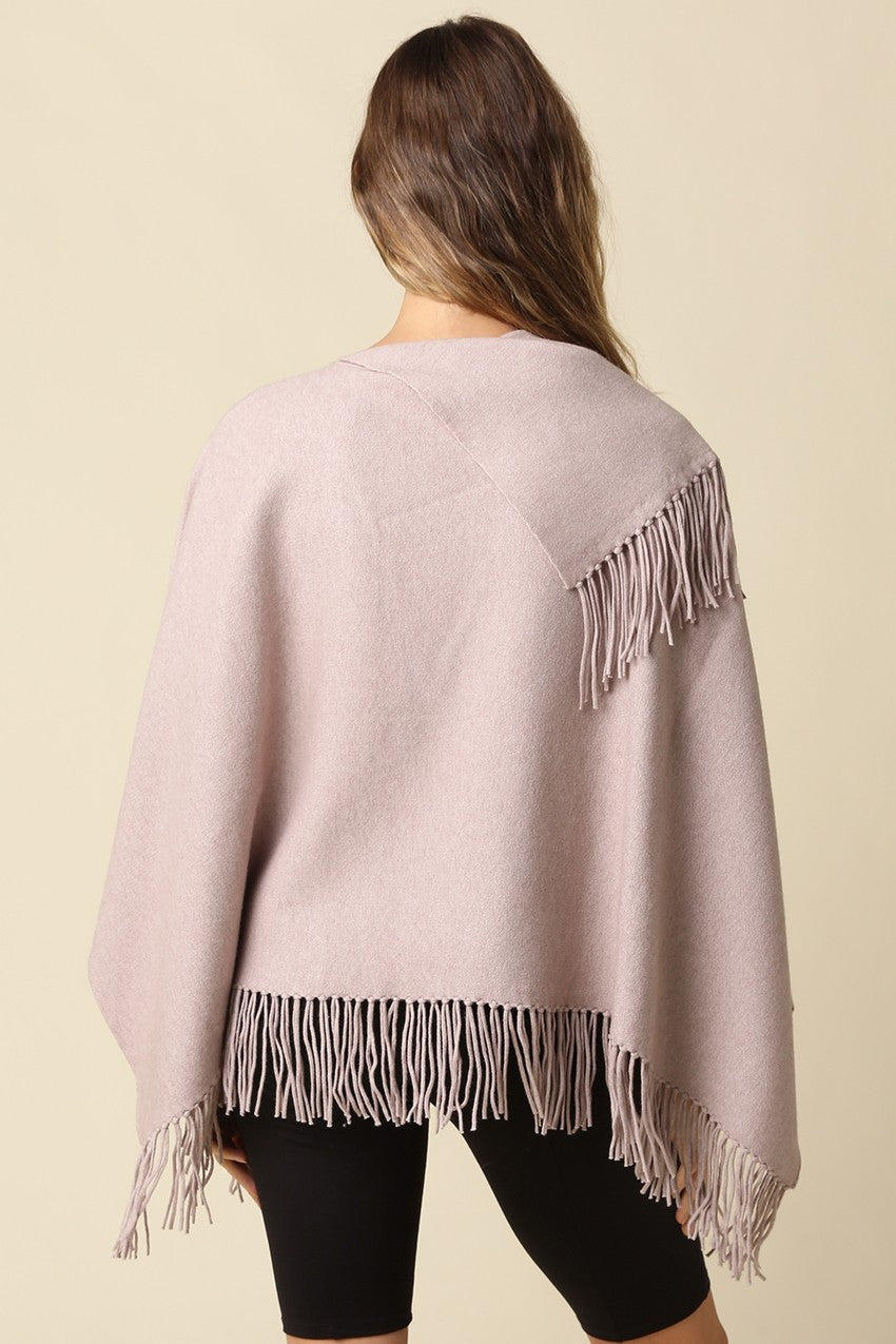 The Sophie Asymmetrical Fringe Poncho