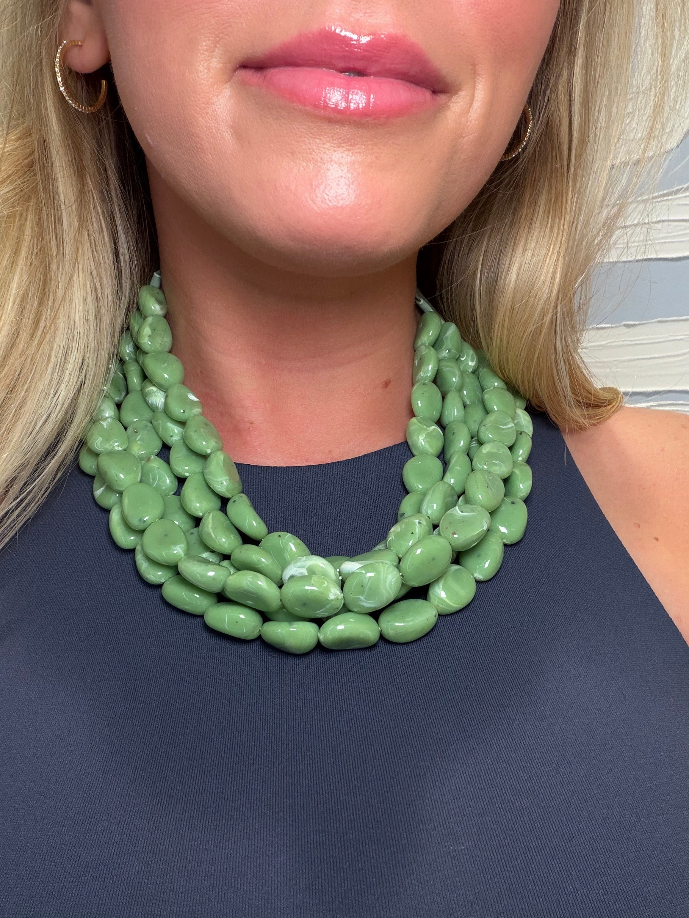 5 Layered Pebble Bead Necklace