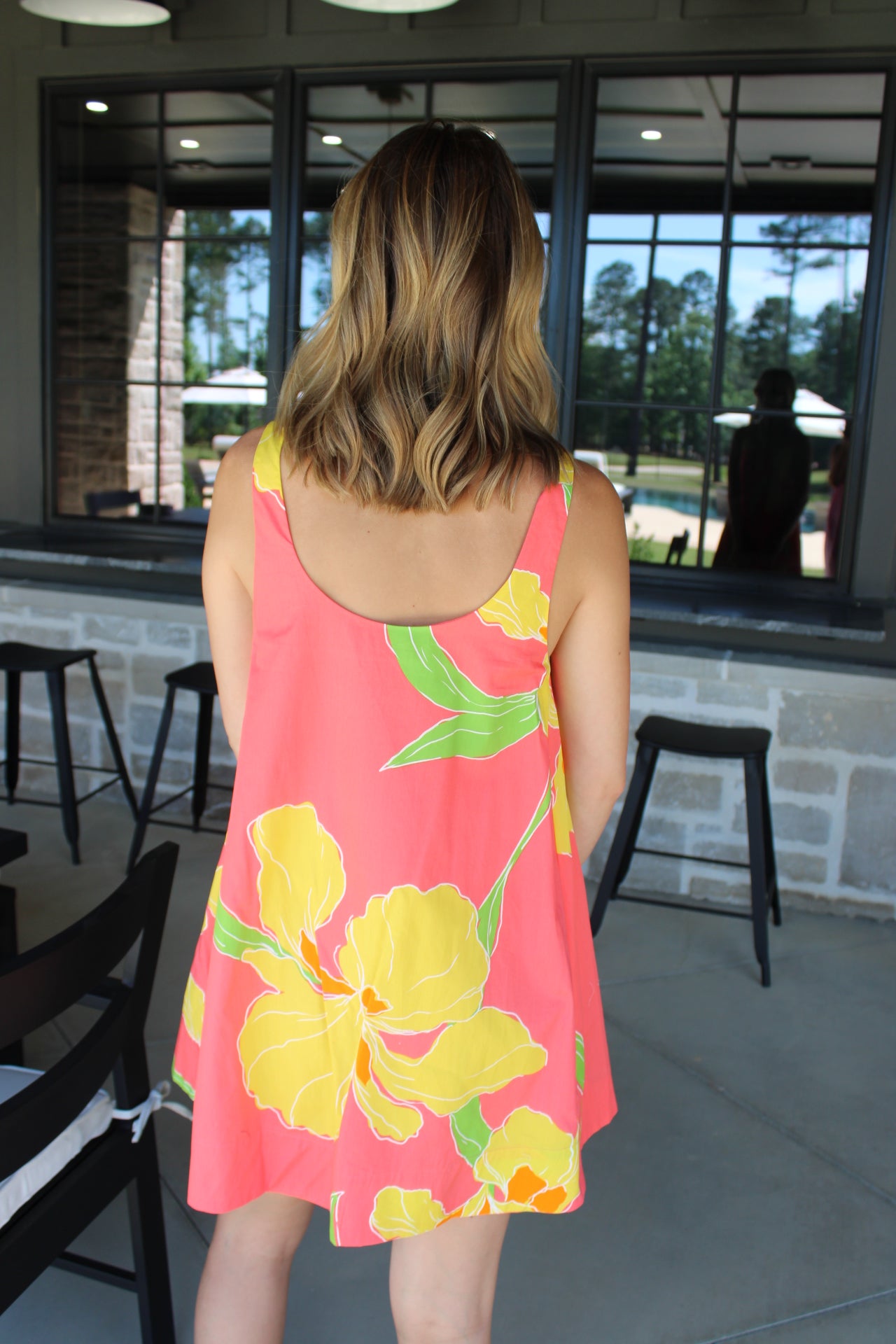 Sunny Tropical Orchid Swing Dress