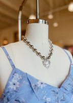 Accented Crystal Heart Necklace