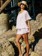 Tallulah Polka Ruffle Top