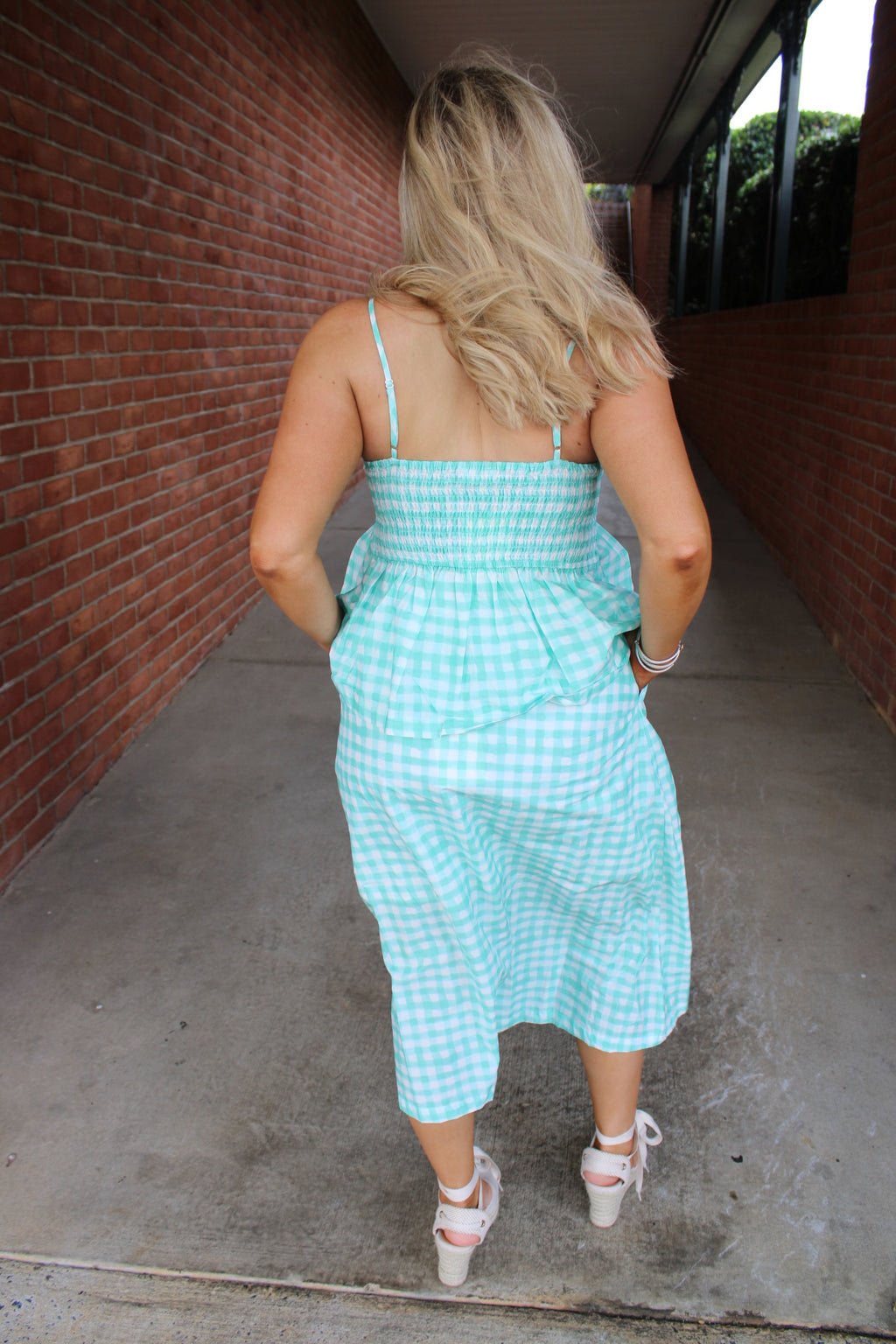 Watercolor Windowpane Midi Skirt