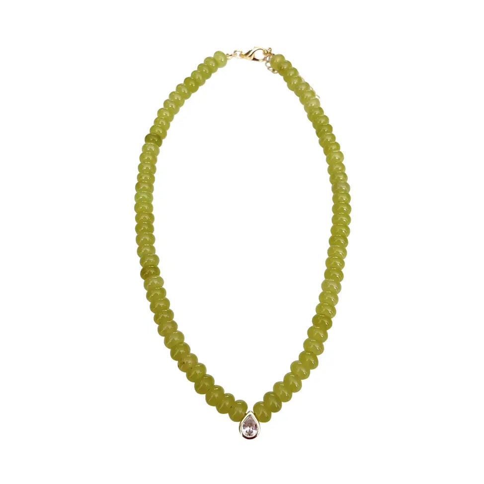 Dori Cz Teardrop Beaded Necklace