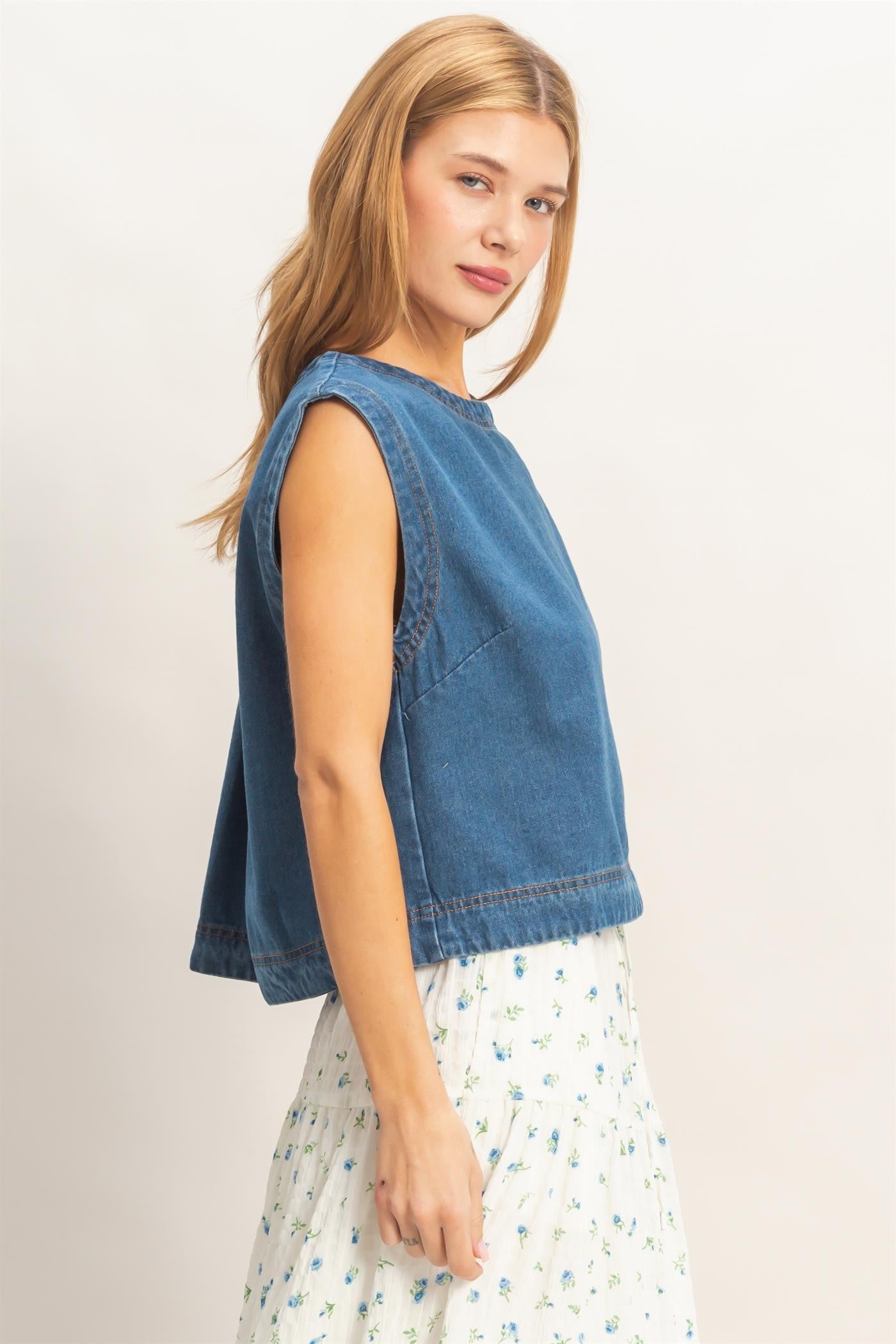 Erica Sleeveless Denim Top