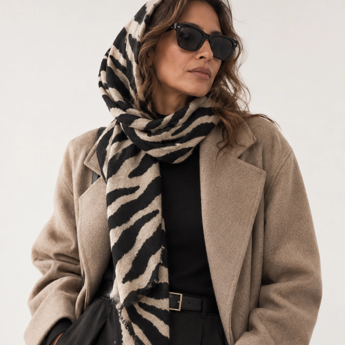 Cozy Zebra Oversized Square Scarf
