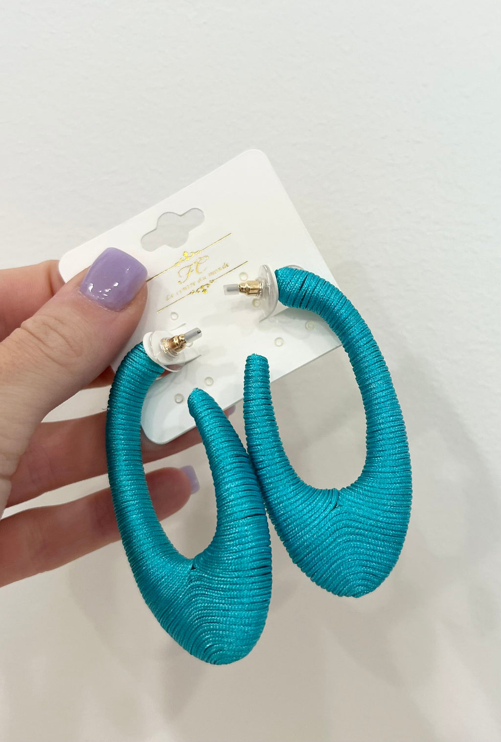 Wrapped Thread Open Oval Hoops