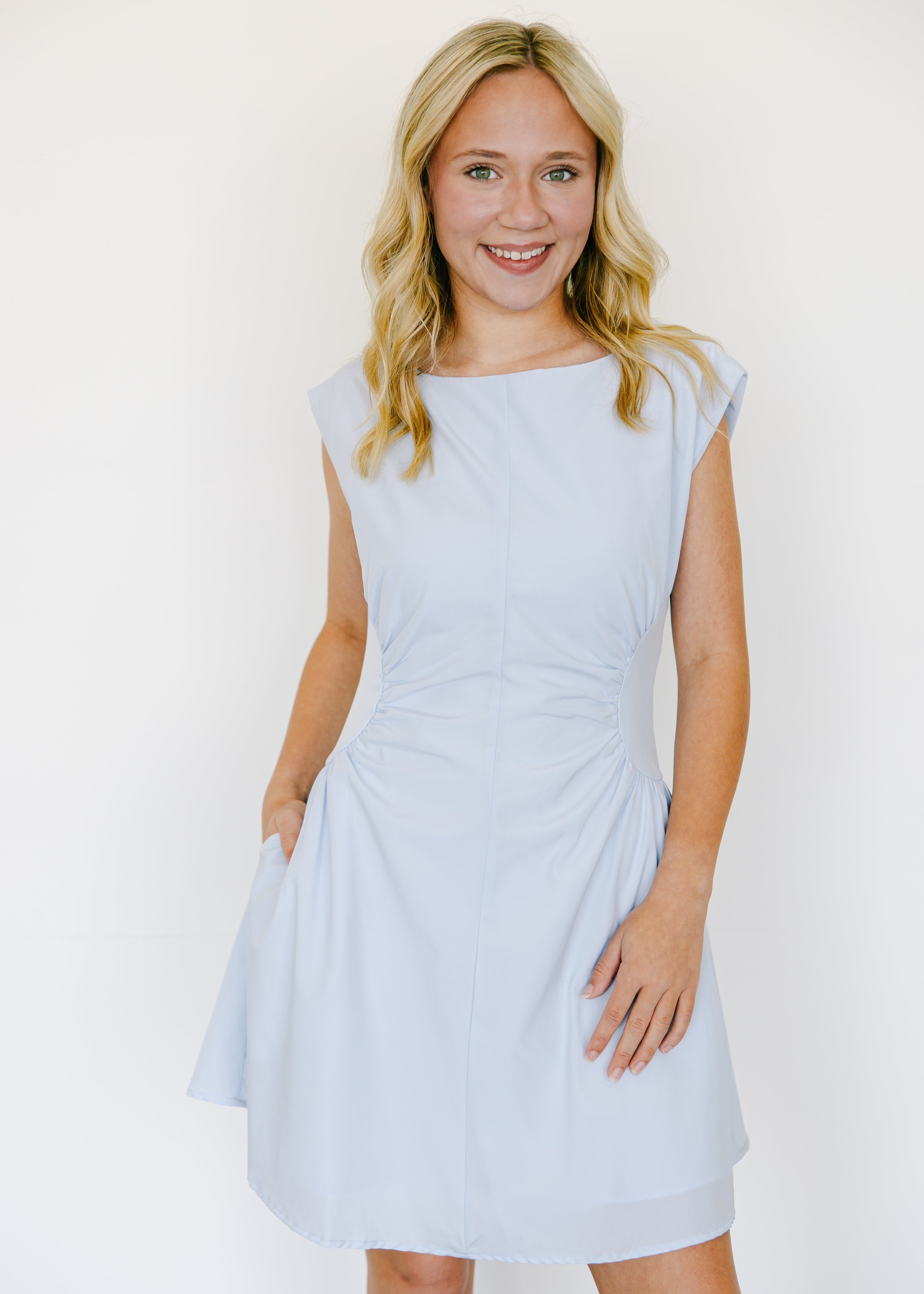 Savannah Ruched Waist Mini Dress