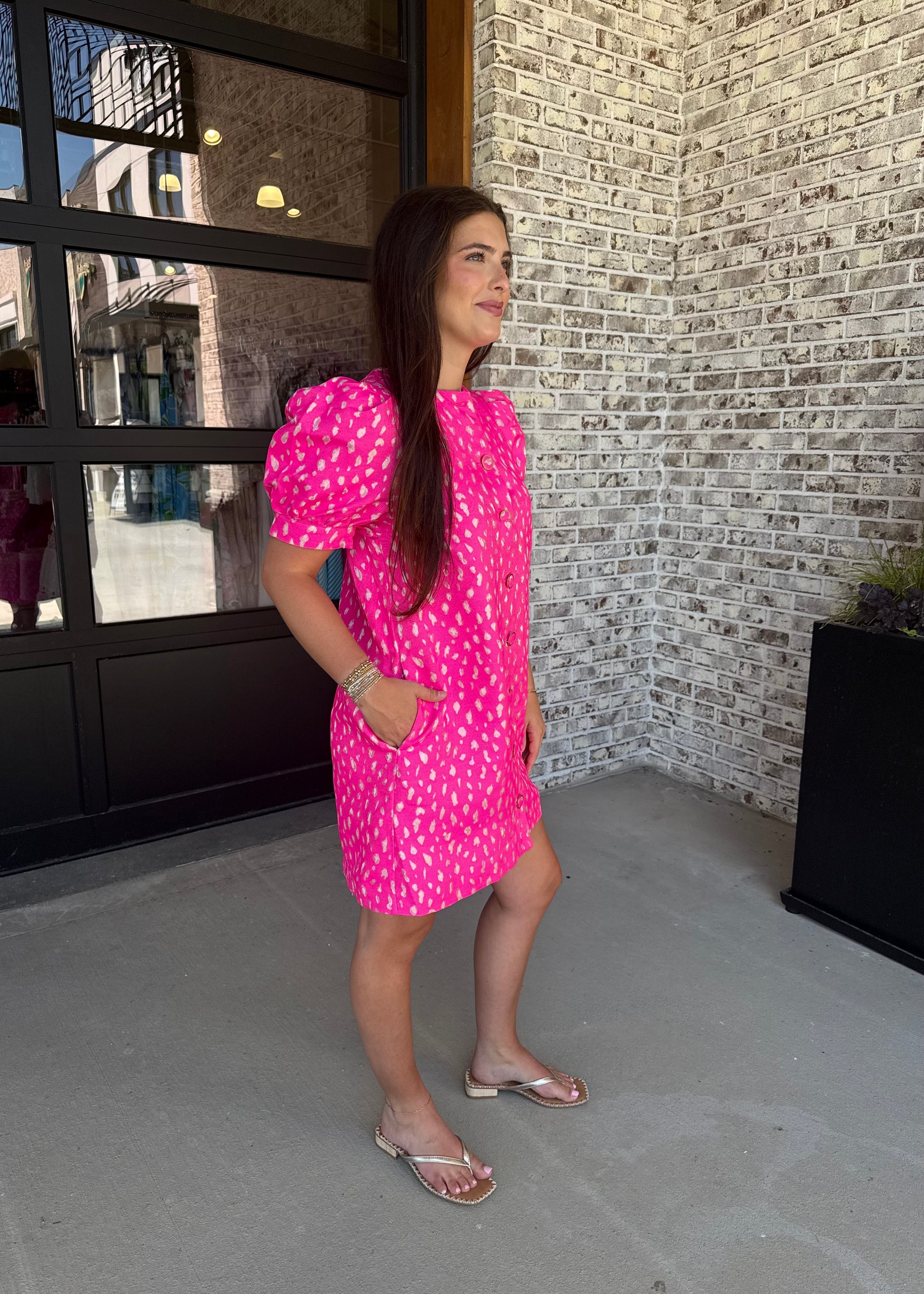 Luna Petal Button Mini Dress