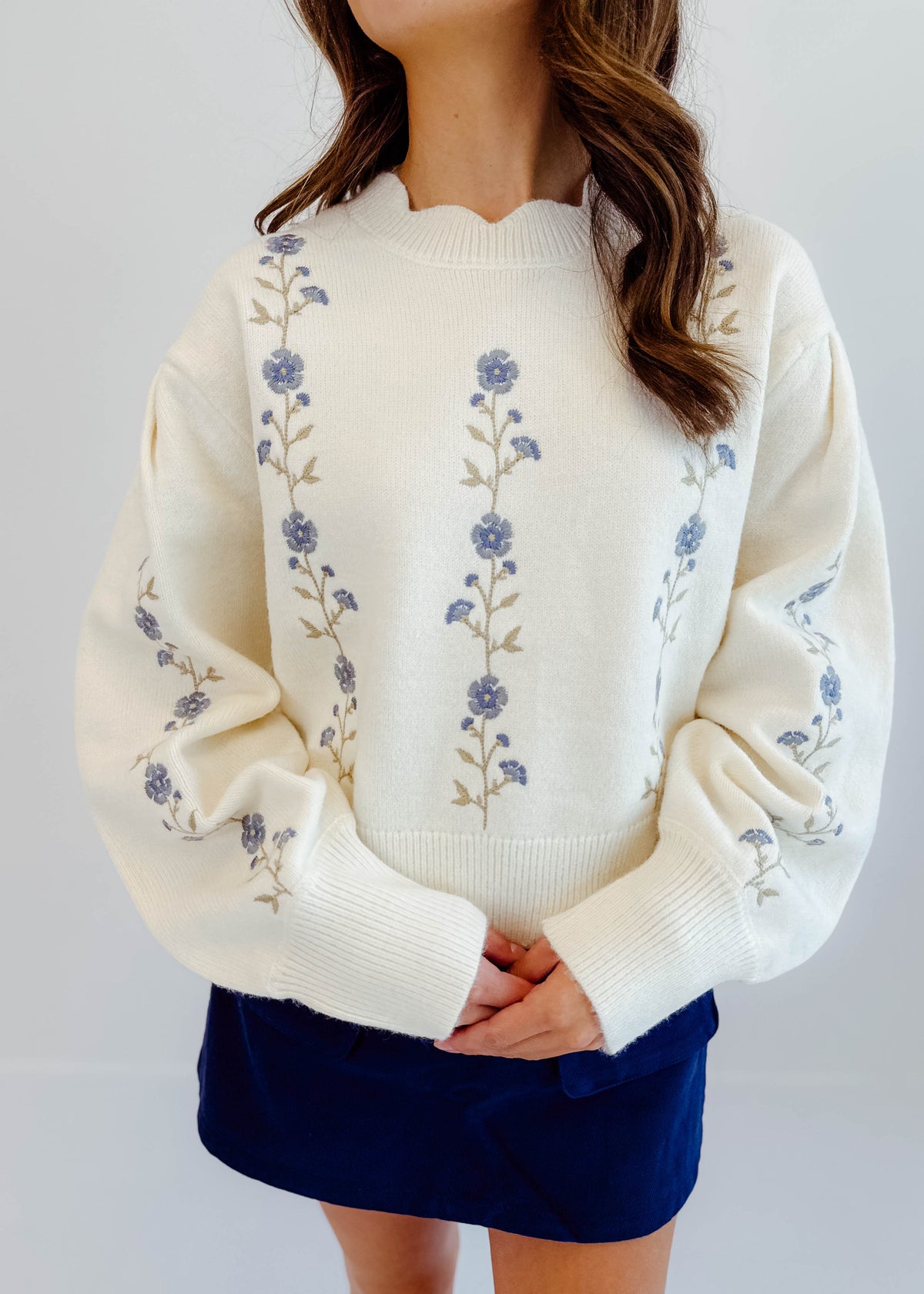 Lily Floral Embroidered Sweater
