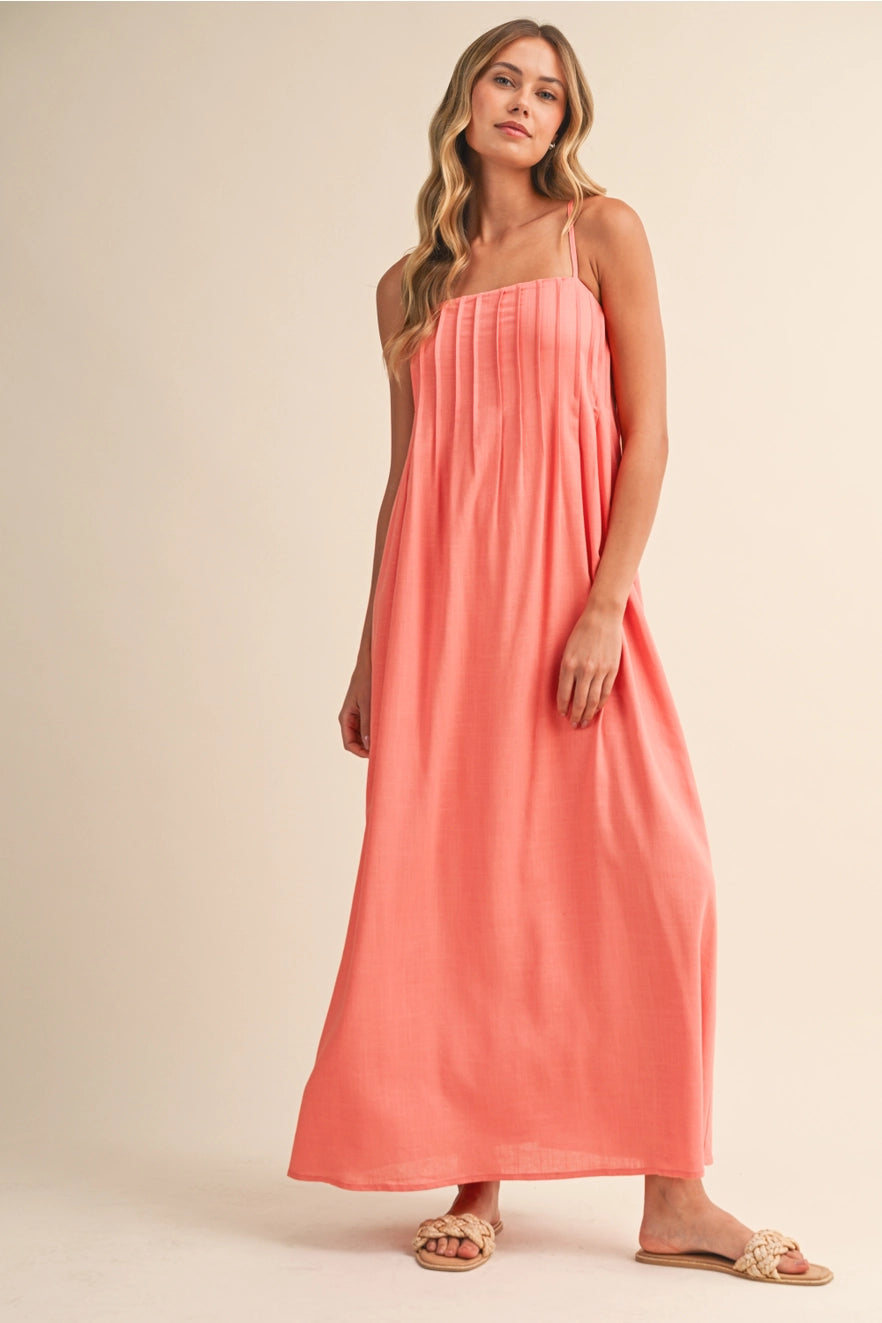 Penelope Pintuck Detailed Maxi Dress