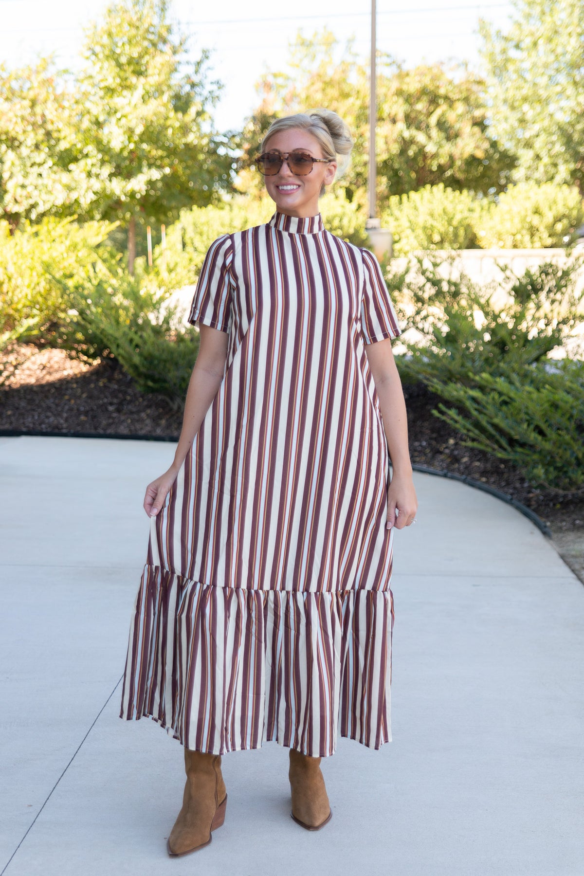 Nelly Striped Midi Dress