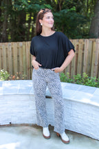 Millie Zebra Wide‑Leg Pants