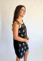 Printed Tie Strap Mini Dress