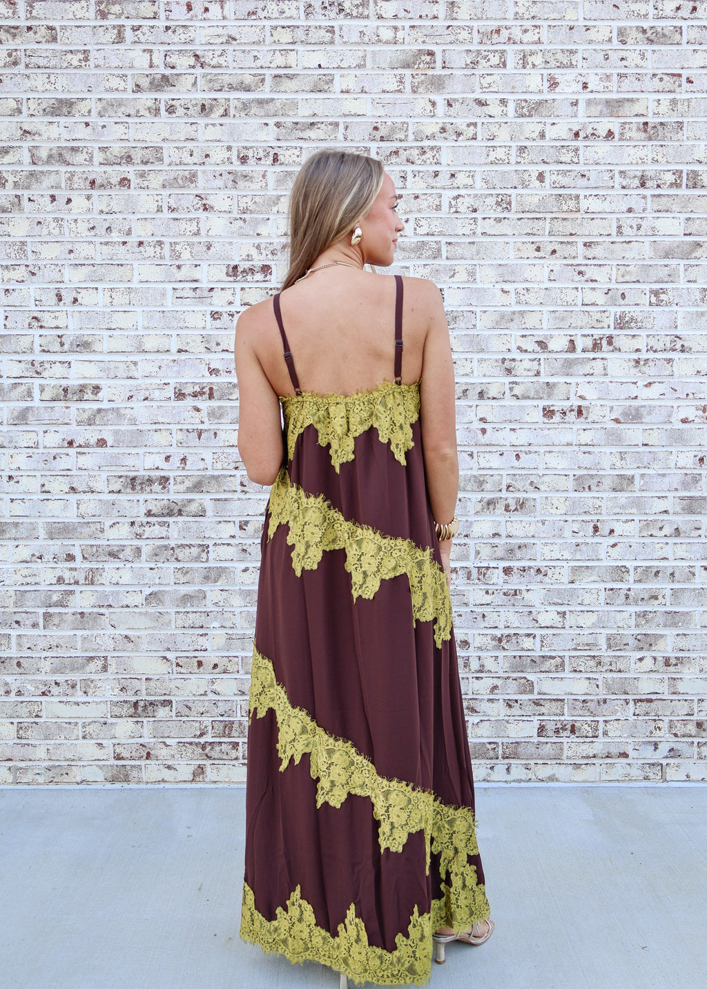 Gianna Lace Trim Midi Dress