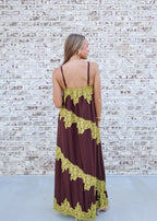 Gianna Lace Trim Midi Dress