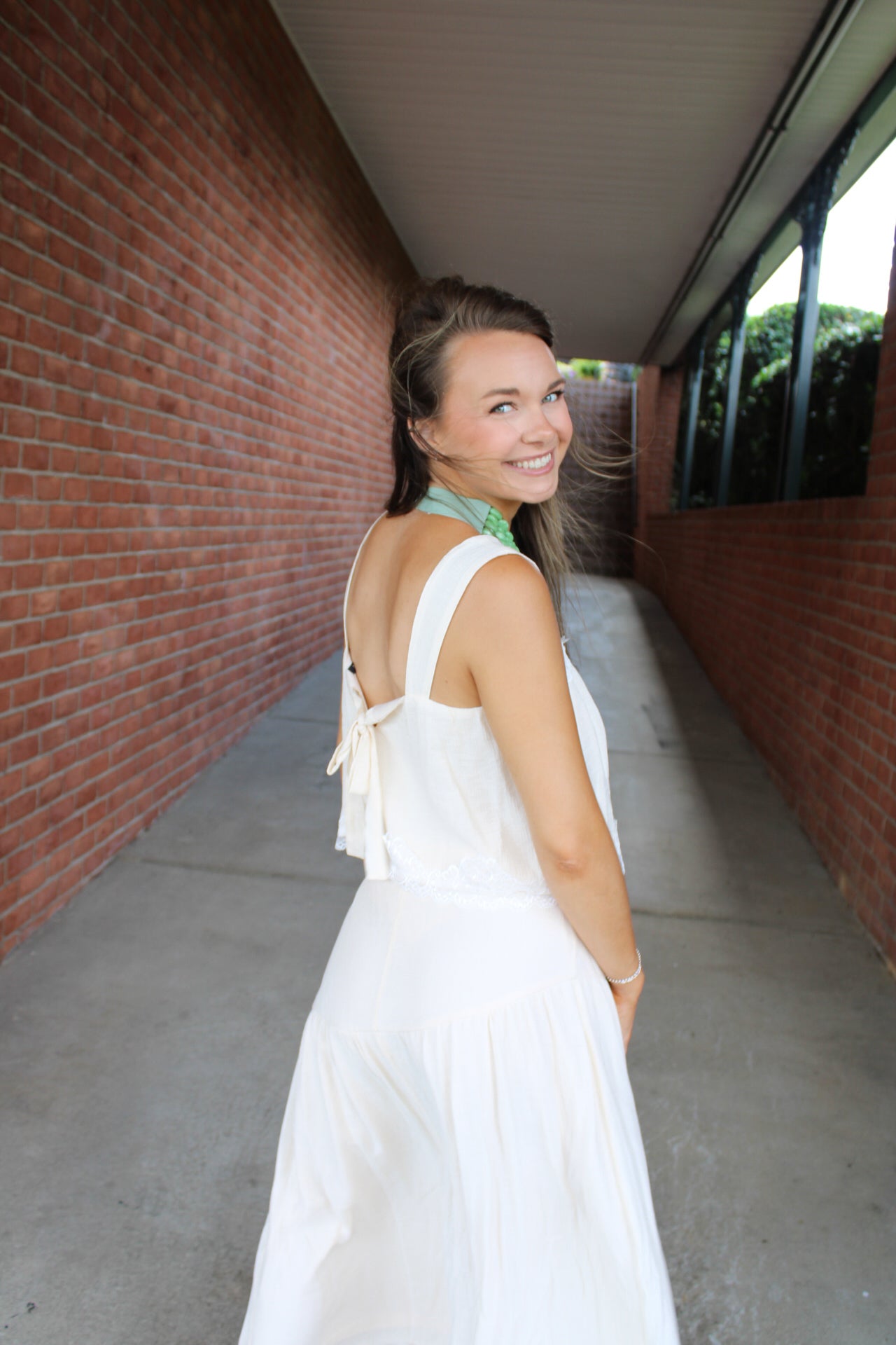 Lace Detail Back Tie Cami