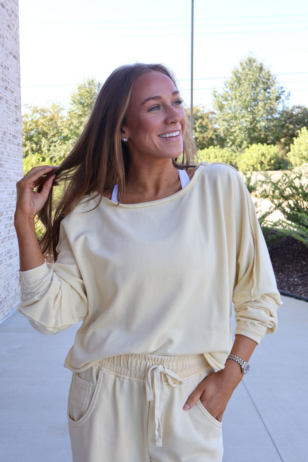 Mineral Washed Off Shoulder Top