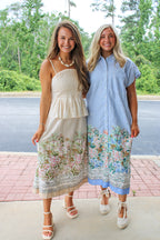 Meadow Stripe Midi Dress