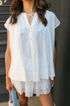 Amara Button Down Cap Sleeve Blouse
