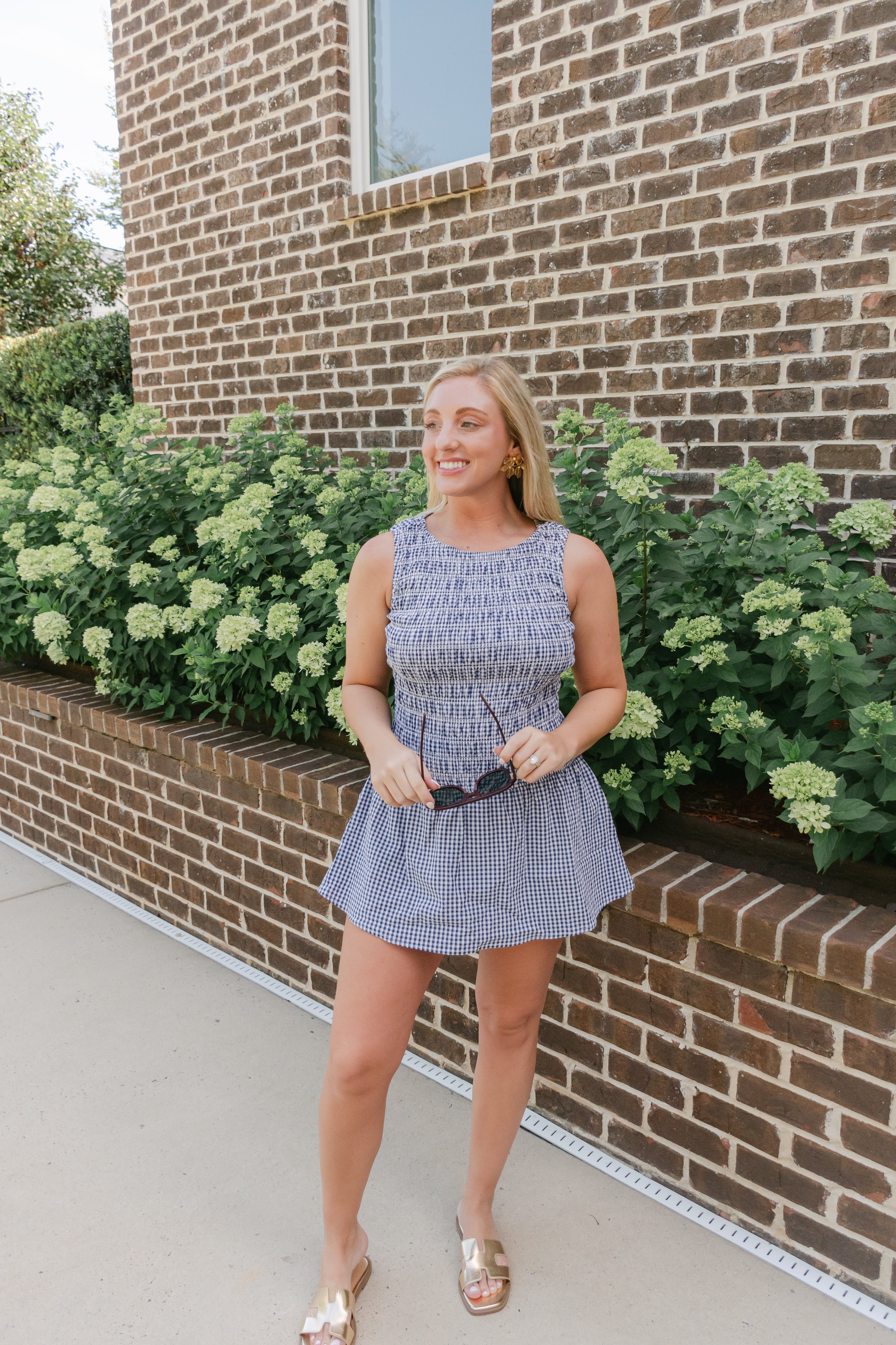 Cecelia Smocked Gingham Mini Dress