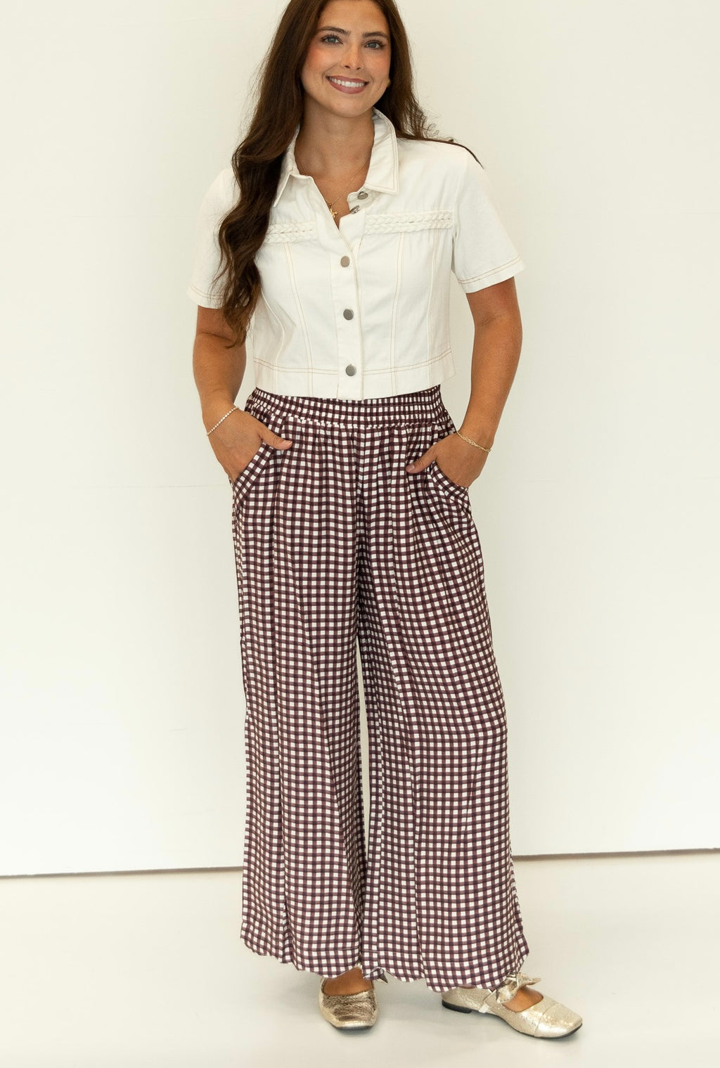 Gracelyn Gingham Crop Pants