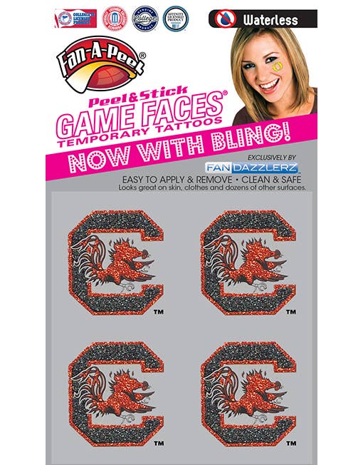 South Carolina Game Faces® Temporary Tattoos