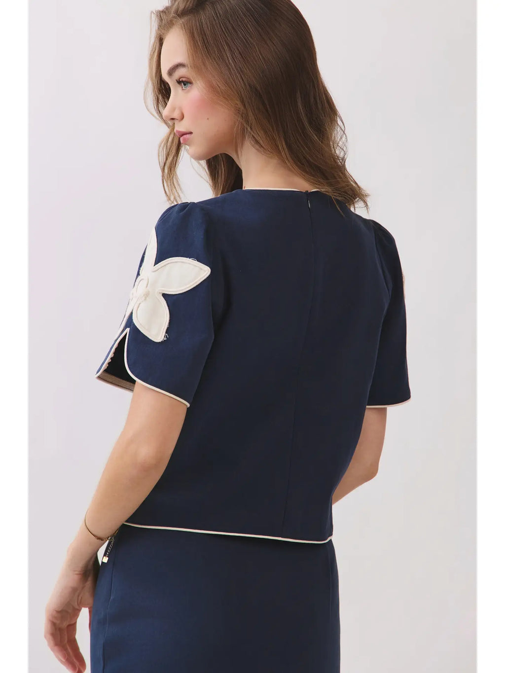 Lena Floral Appliqué Top