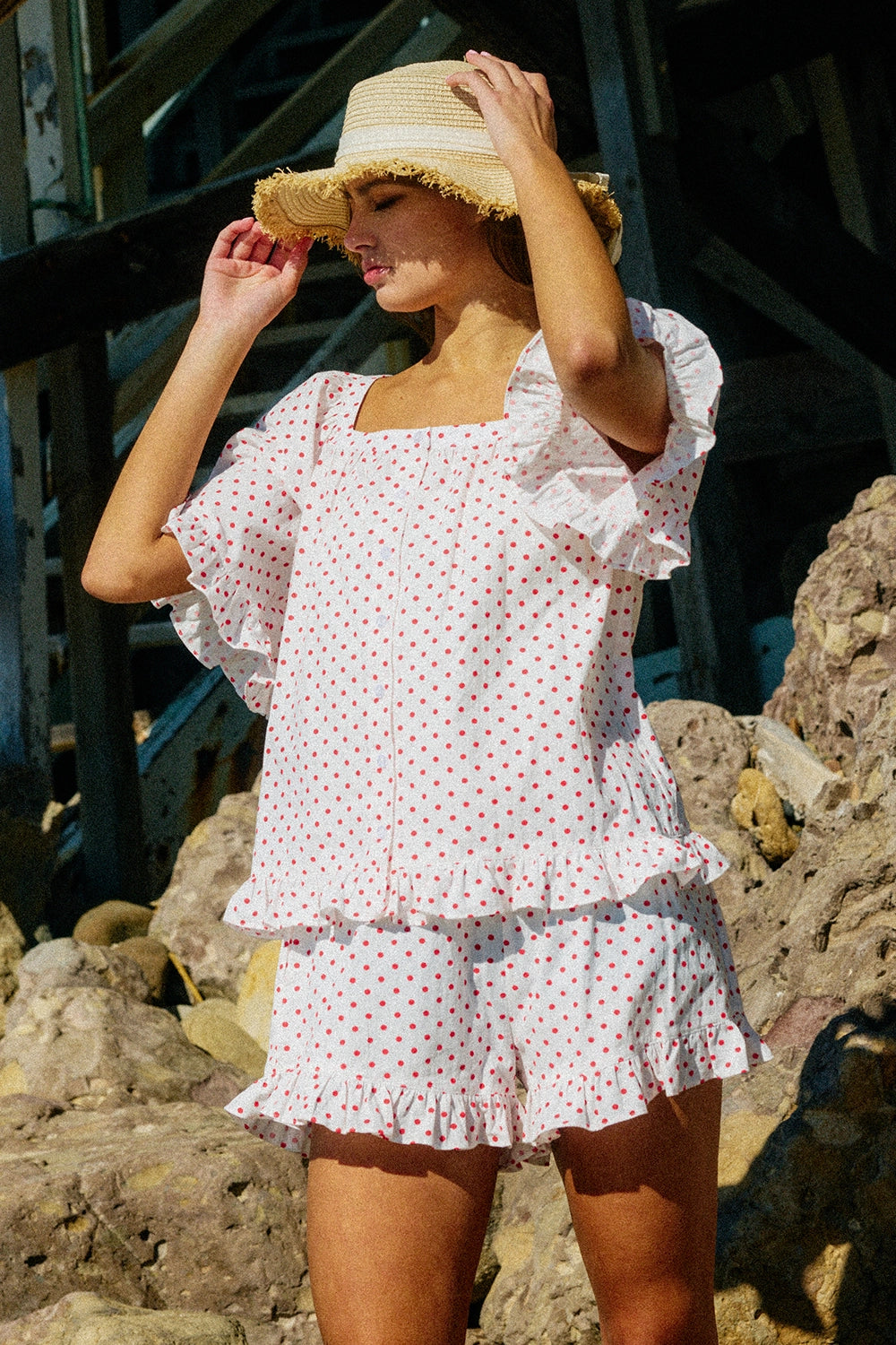 Tallulah Polka Ruffle Shorts