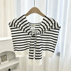 Cozy Knitted Striped Shawl Wrap