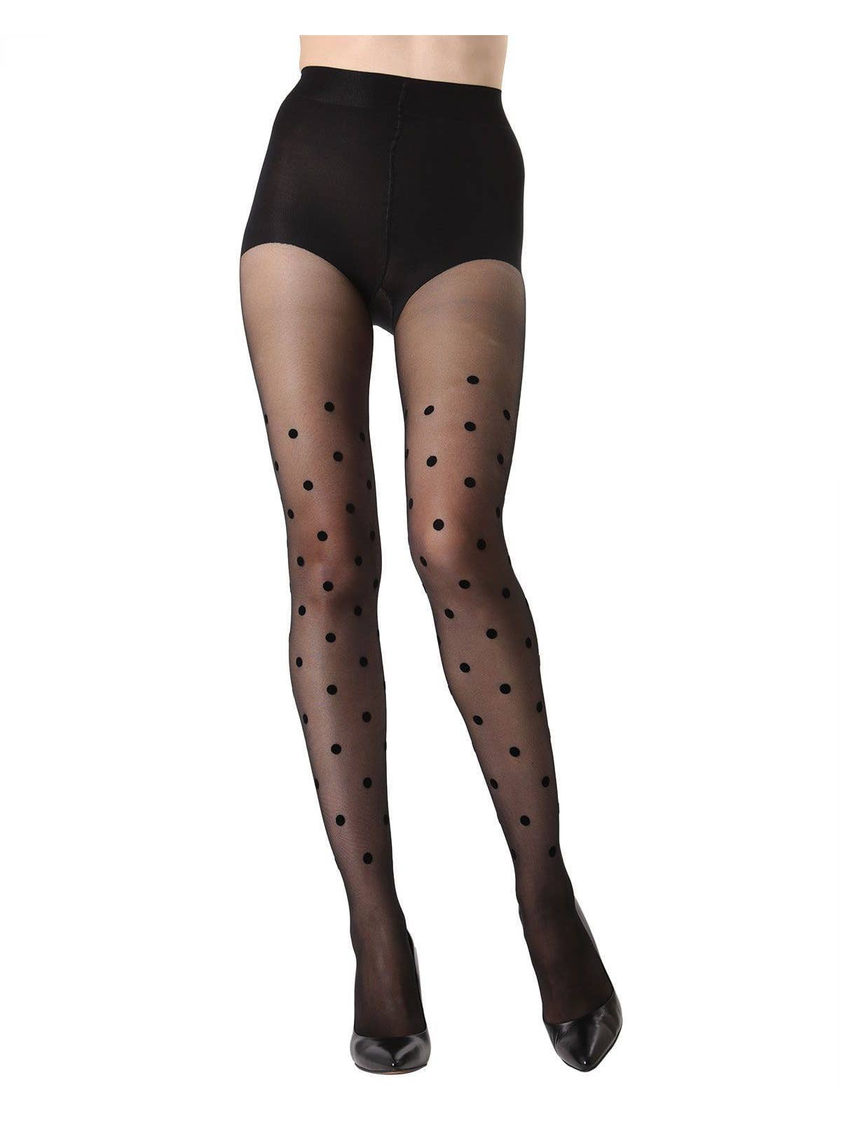 MeMoi Dot Flocked Sheer Tights