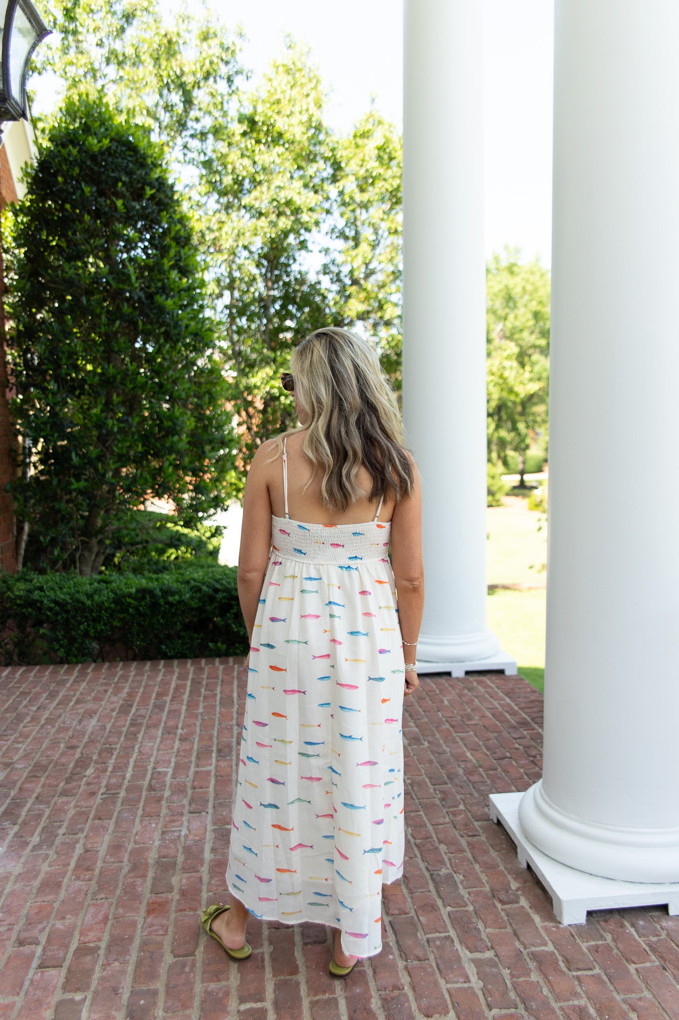 Capri Fish Print Midi Dress
