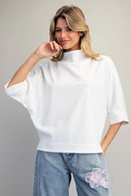 Phoebe Minimalist High-Neck Blouse