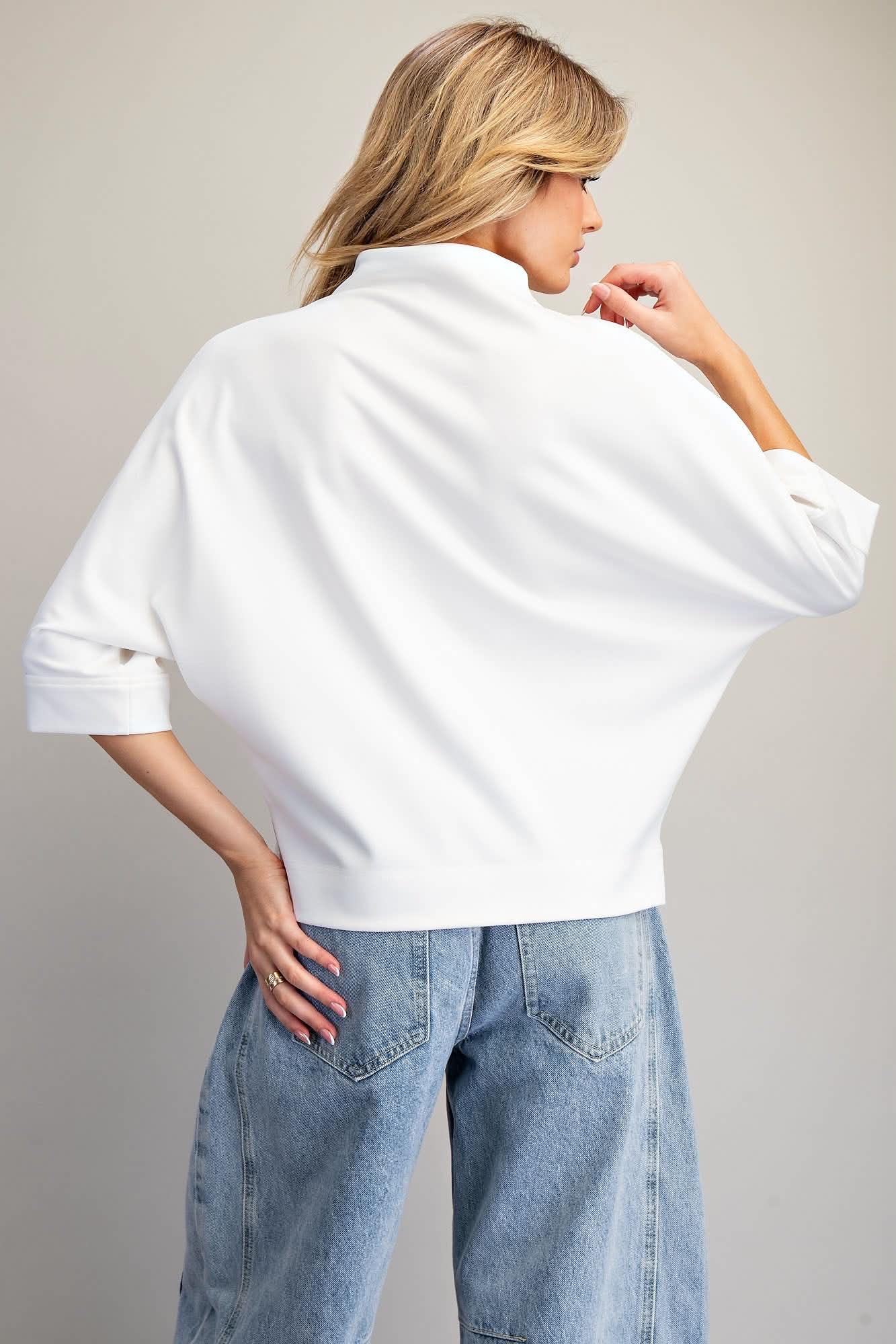 Phoebe Minimalist High-Neck Blouse
