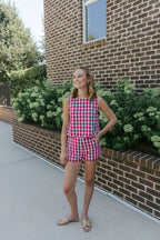 Liana Gingham Scalloped Shorts