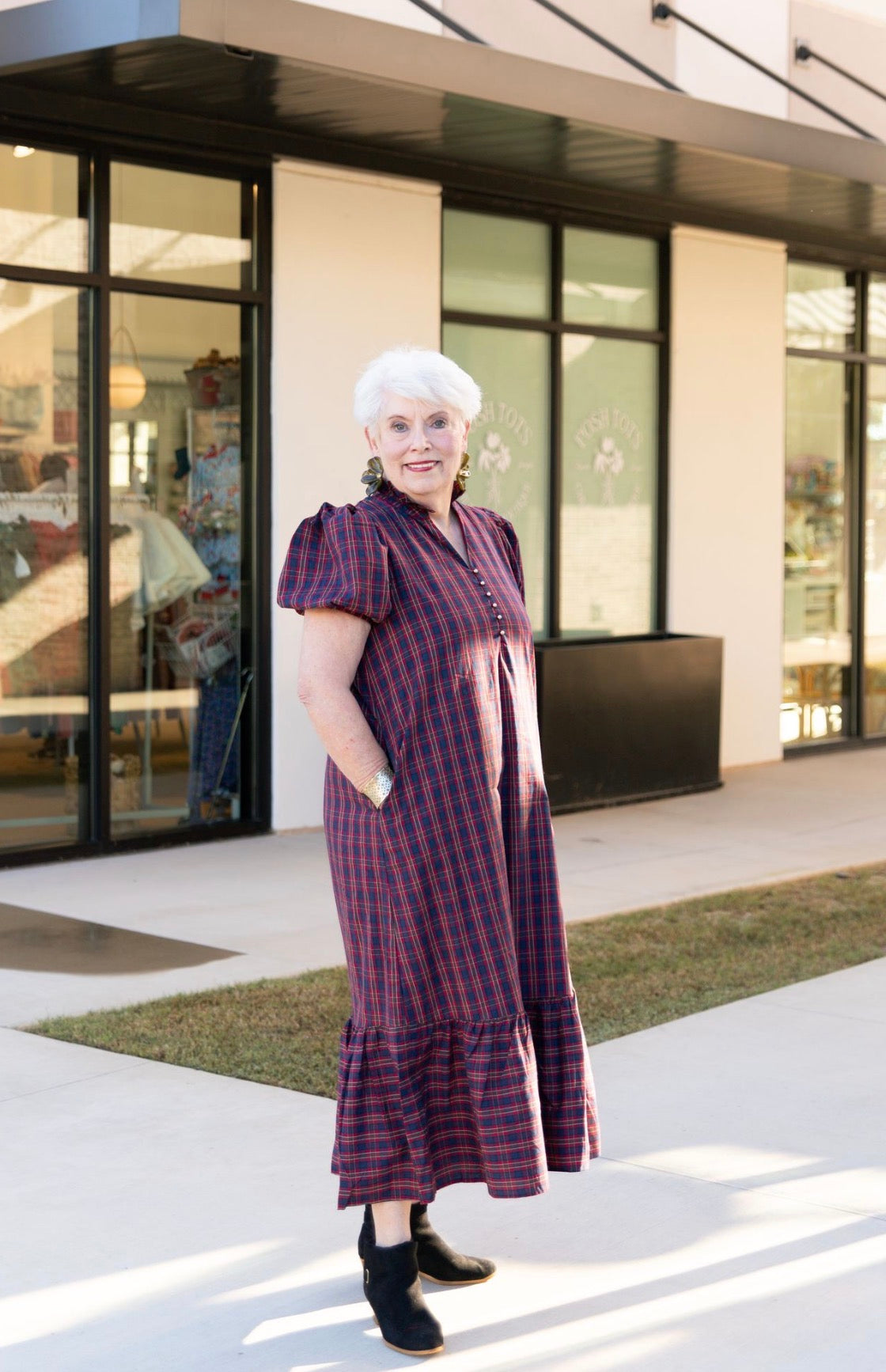 The Pippa Plaid Midi Dress