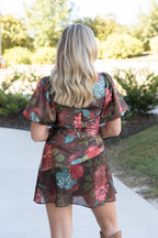 Lois Floral Keyhole Collar Dress