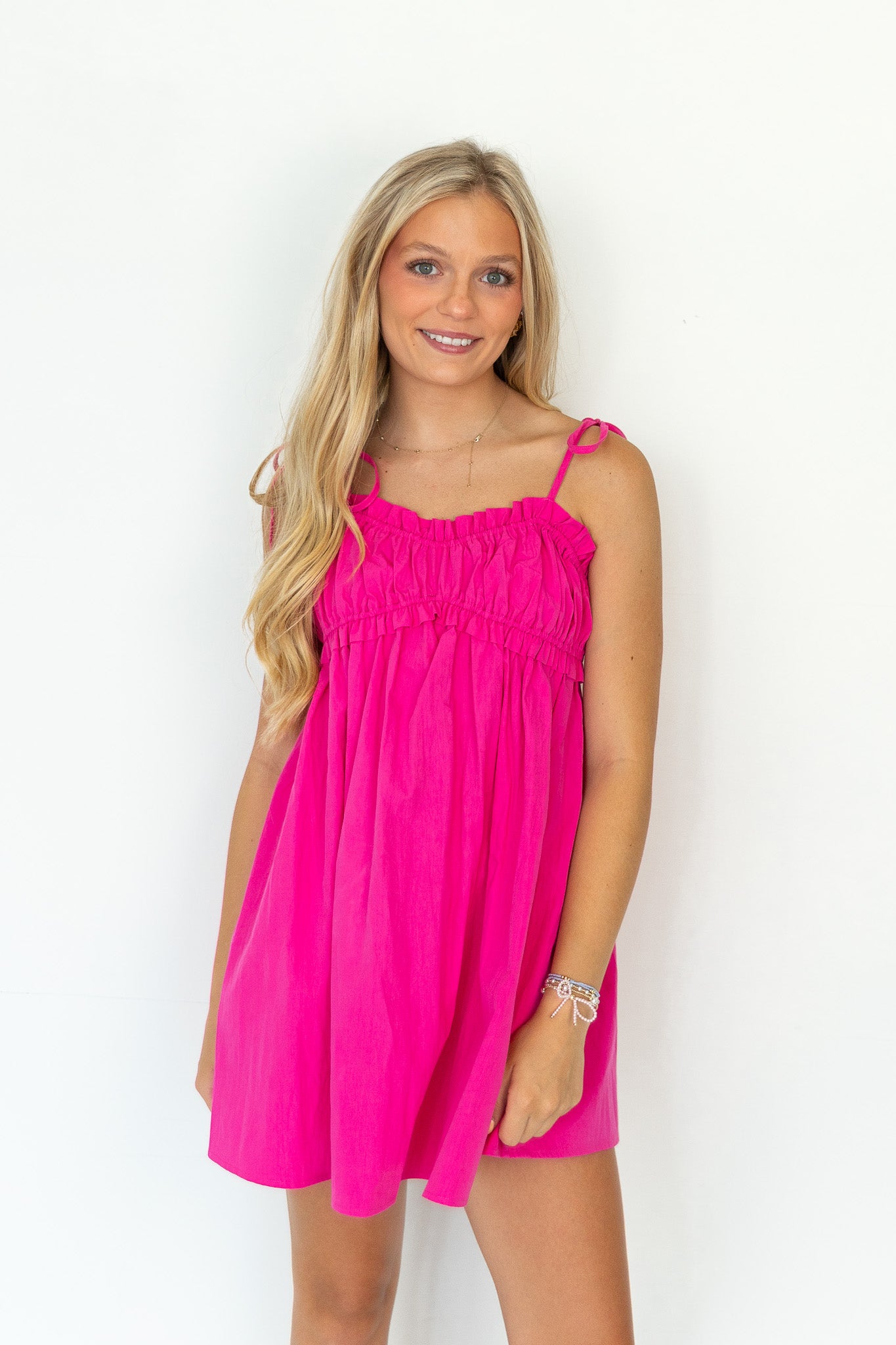 Lucy Tie-strap Ruffled Mini Dress