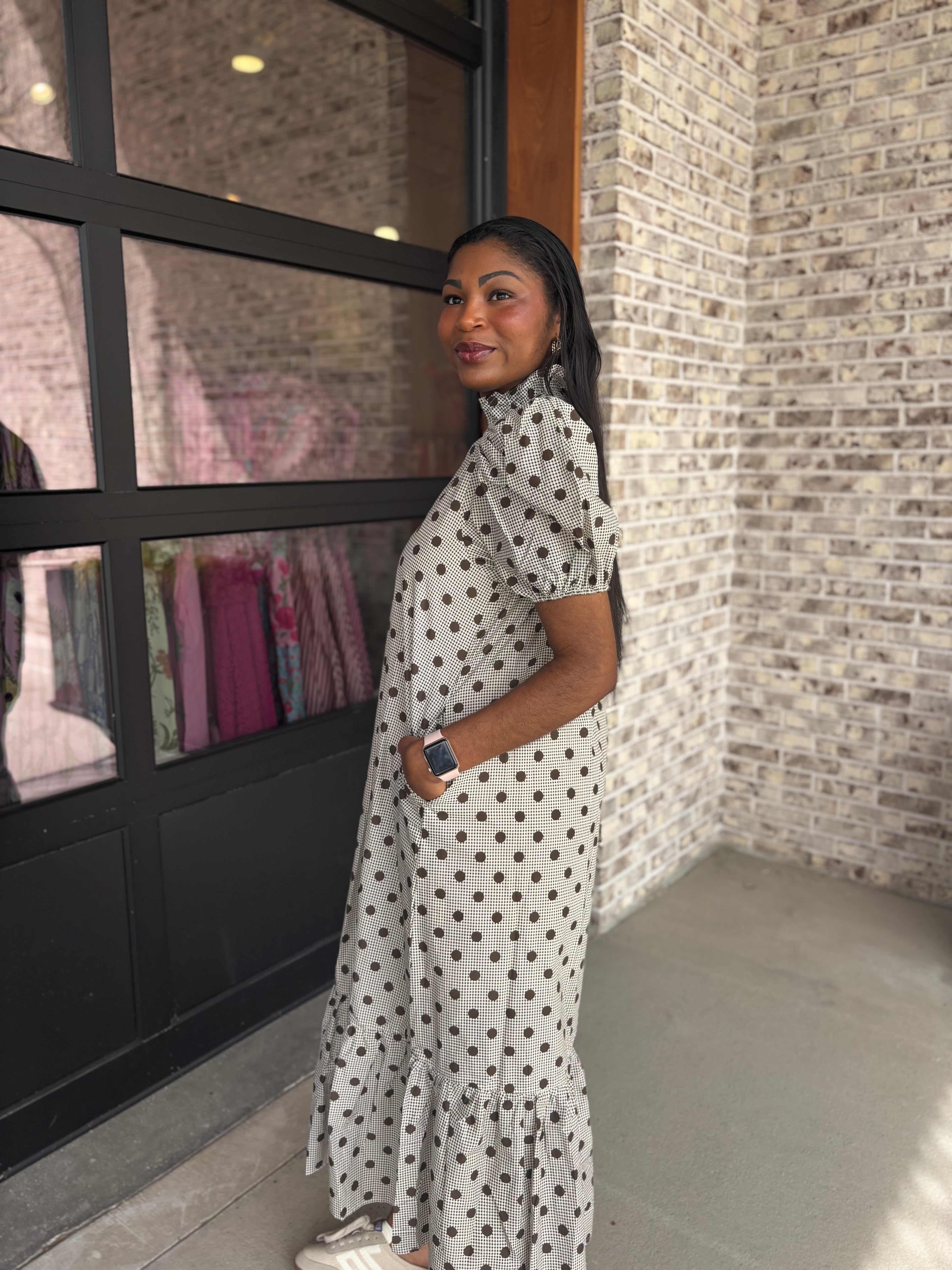 Amber Polka Dot Midi Dress