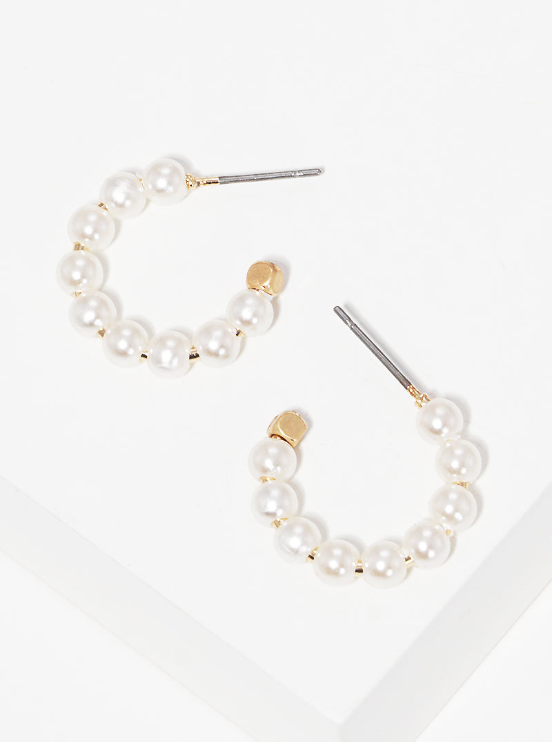 Ashton Pearl Hoop Earrings