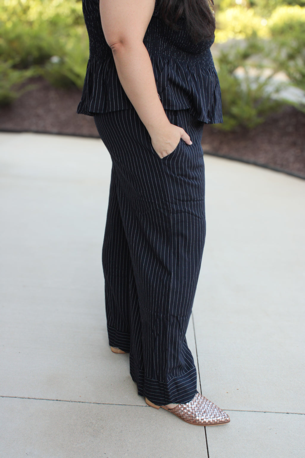Talia Pinstripe Cropped Pants