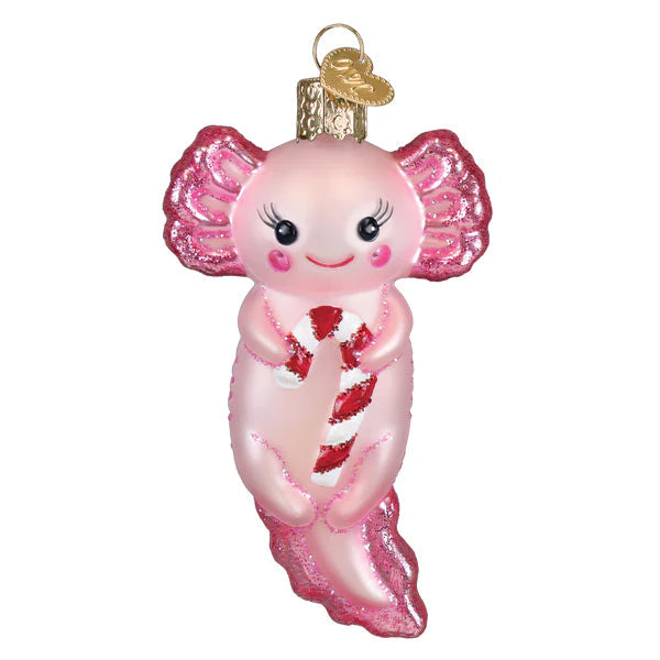 Axolotl With Candy Cane Ornament