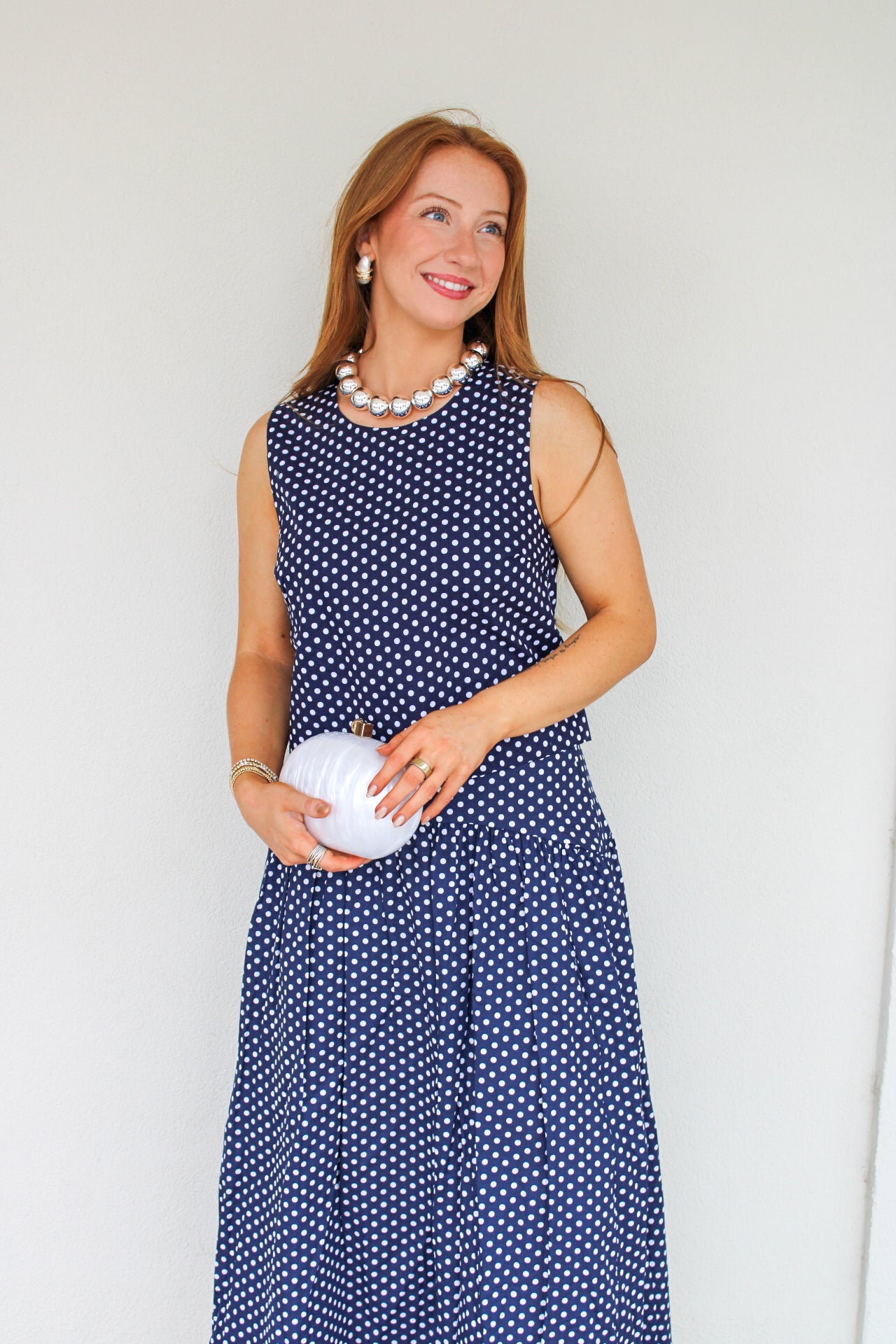Jane Polka Dot Sleeveless Boxy Tank