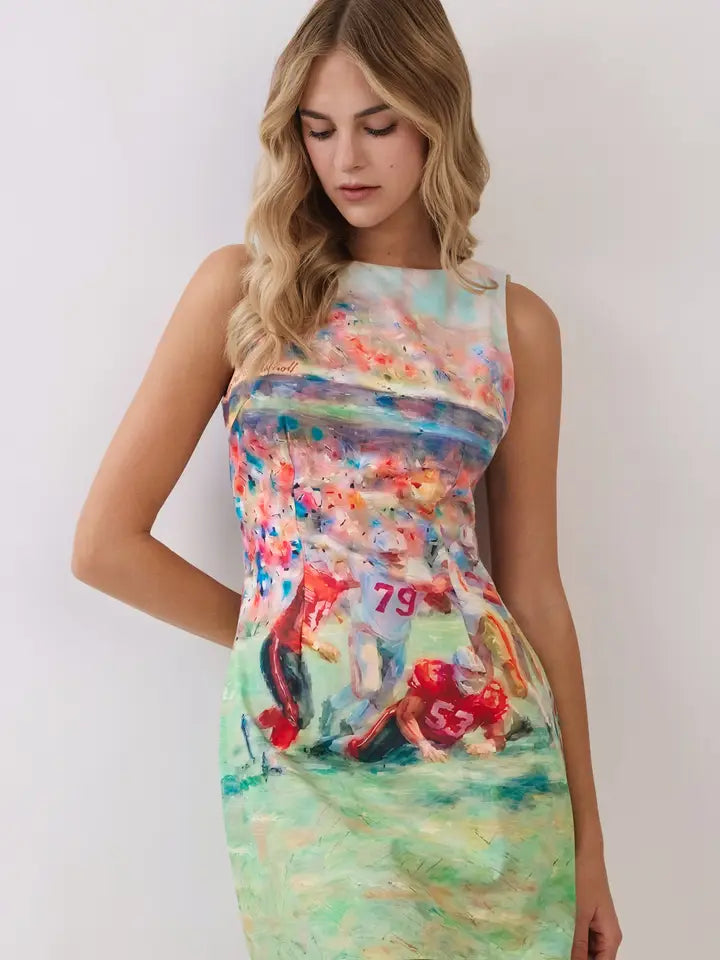 Frida Football Print Mini Dress