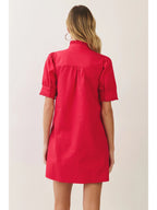 Rosa Ruffle Trim Puff Sleeve Mini Dress